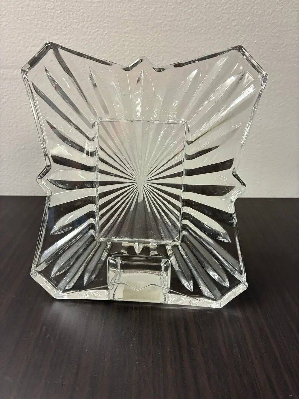 Vintage Mikasa Crystal Picture Frames 2.5 X 3.5” Photo Starburst & Wavy